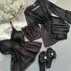 5 Pcs Turkish Bridal Nighty Set