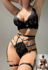Eden EX Embroidered Hot Garter Belt Set