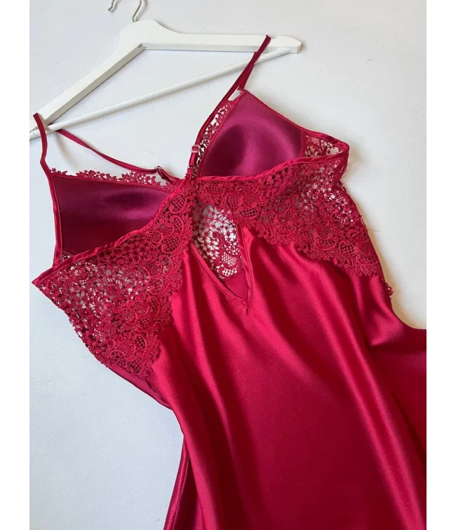 4Pcs Silk Turkish Guipure Detail Nighty Set